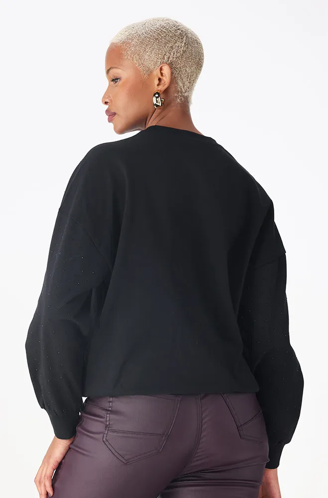 Mia Rhinestone Crewneck Top _ 156281 _ Black sold by Dunns product image thumbnail 3