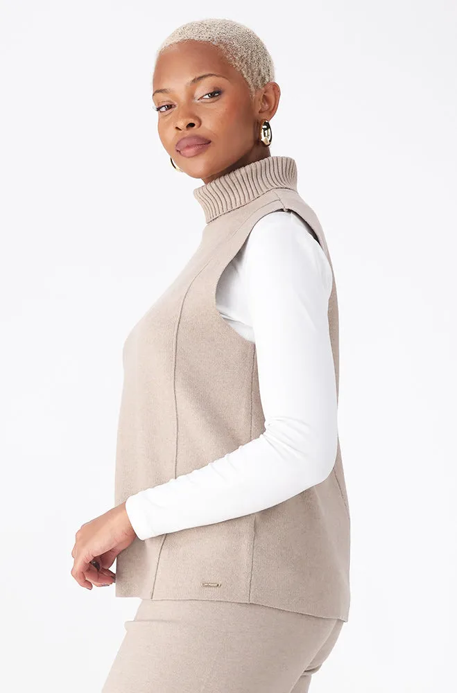 Rose Sleevless Poloneck _ 159555 _ Oatmeal sold by Dunns product image thumbnail 3