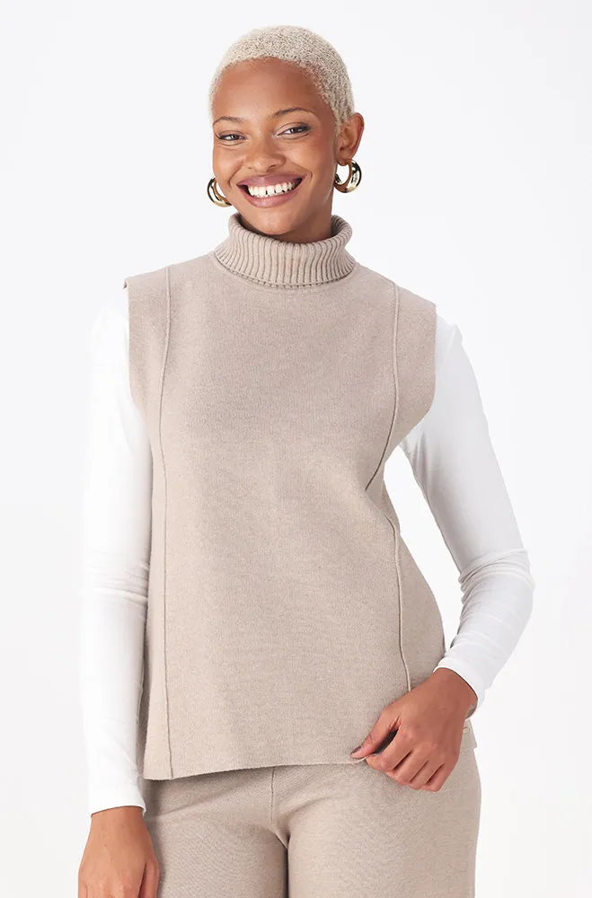 Rose Sleevless Poloneck _ 159555 _ Oatmeal sold by Dunns product image thumbnail 2