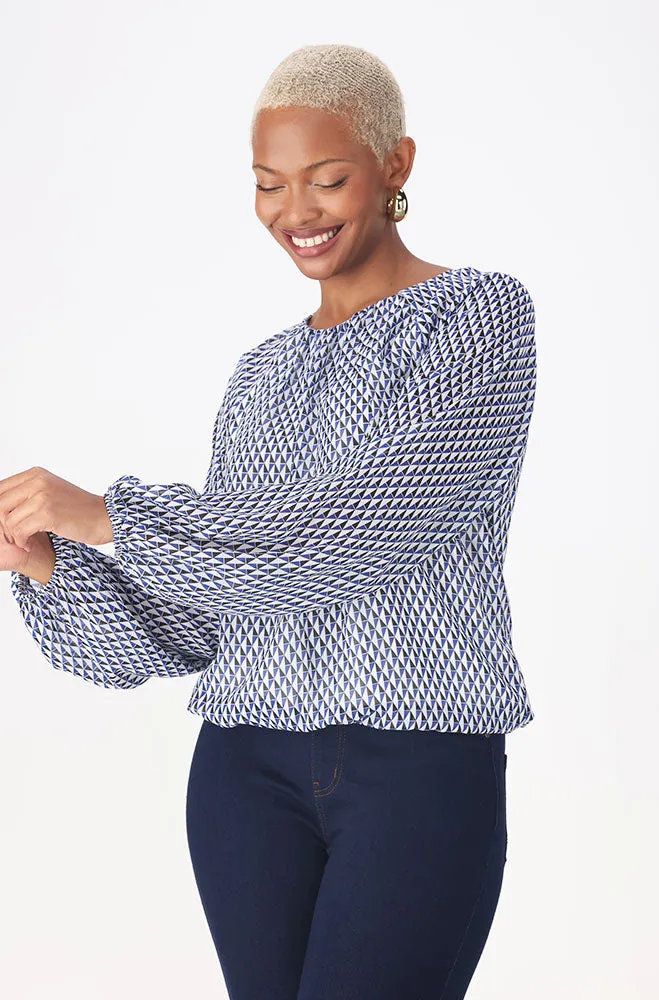 Kamala Bubble Hem Blouse _ 157691 _ Blue sold by Dunns product image thumbnail 2