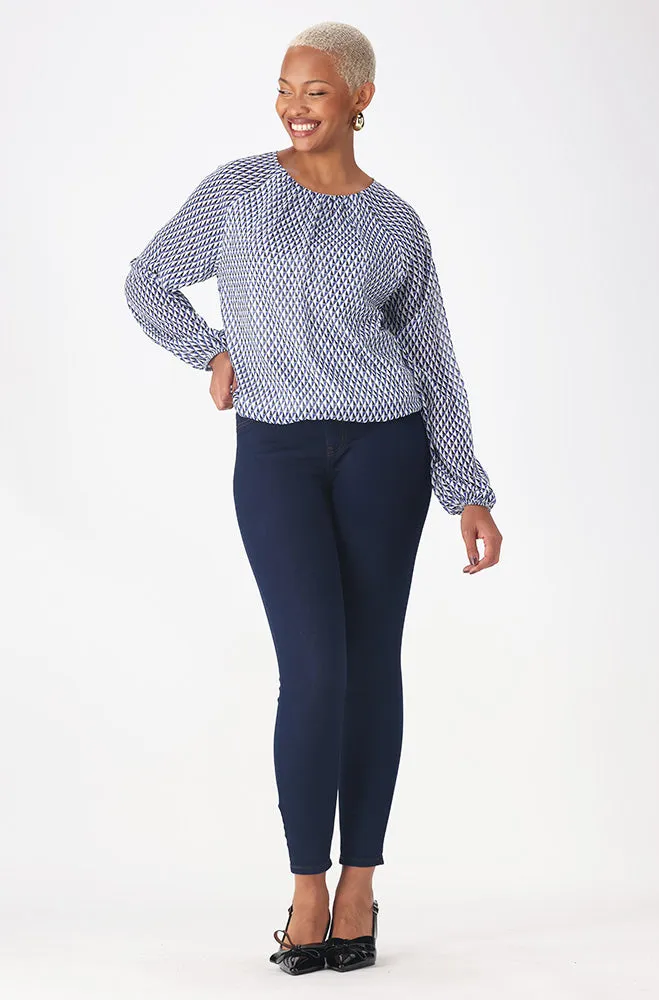 Kamala Bubble Hem Blouse _ 157691 _ Blue sold by Dunns product image thumbnail 4