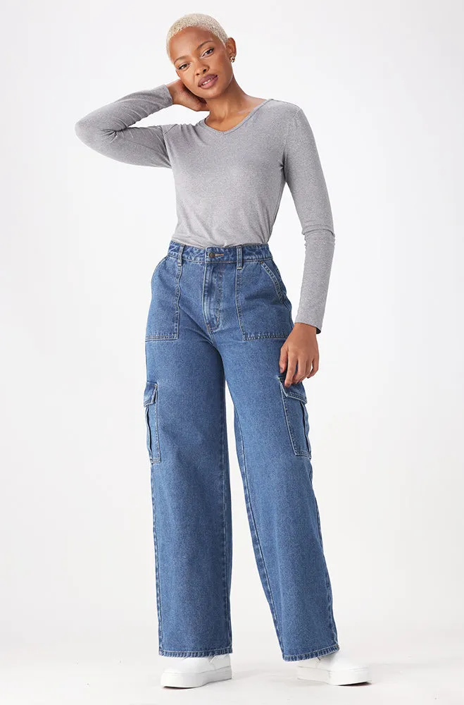 Vayla V Neck Tee _ 158040 _ Grey Mel sold by Dunns product image thumbnail 4