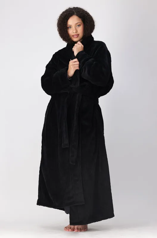 GISELLE JACQUARD WRAP LONG GOWN _ 158343 _ Black sold by Dunns
