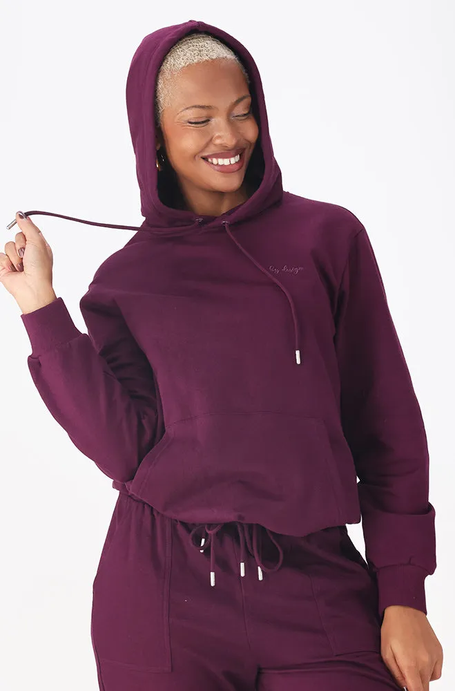 LAUREN FLEECE KANGAROO POCKET HOODIE _ 156265 _ Purple sold by Dunns