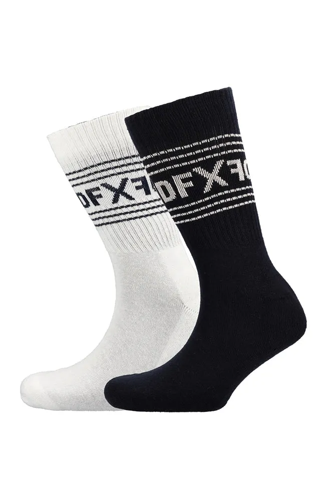 Dfx Stripe Sports Socks 2pk _ 157254 _ Navy sold by Dunns