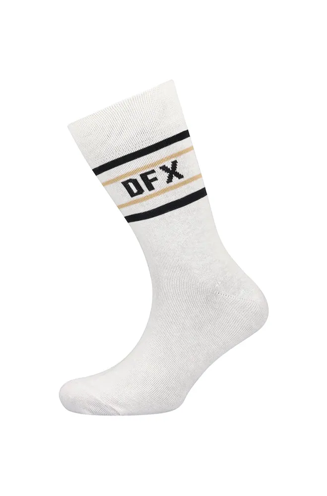 Dfx Stripe Sport Sock _ 156966 _ White sold by Dunns