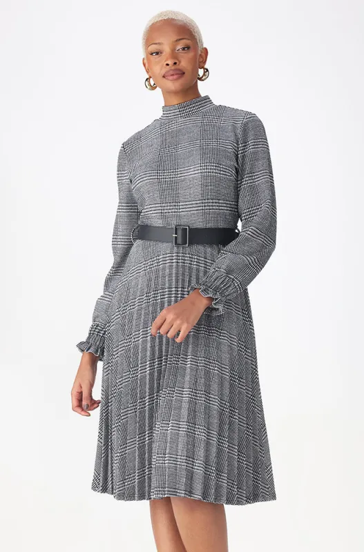 ROSE BELTED CHECK DRESS sold by Dunns