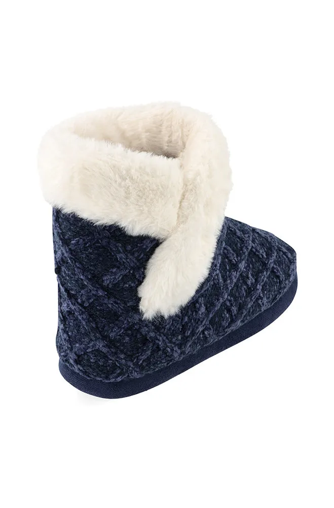Elana Cable Knit Slipper _ 157446 _ Navy sold by Dunns product image thumbnail 2