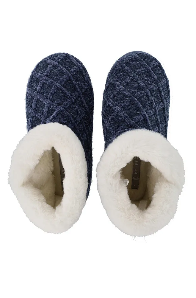 Elana Cable Knit Slipper _ 157446 _ Navy sold by Dunns product image thumbnail 3