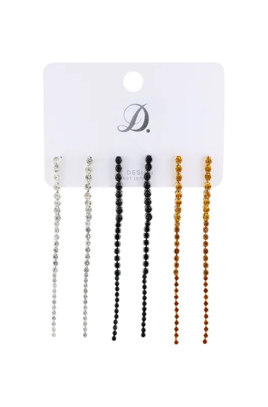 Lara 3 Pack Earrings _ 158434 _ Multi sold by Dunns