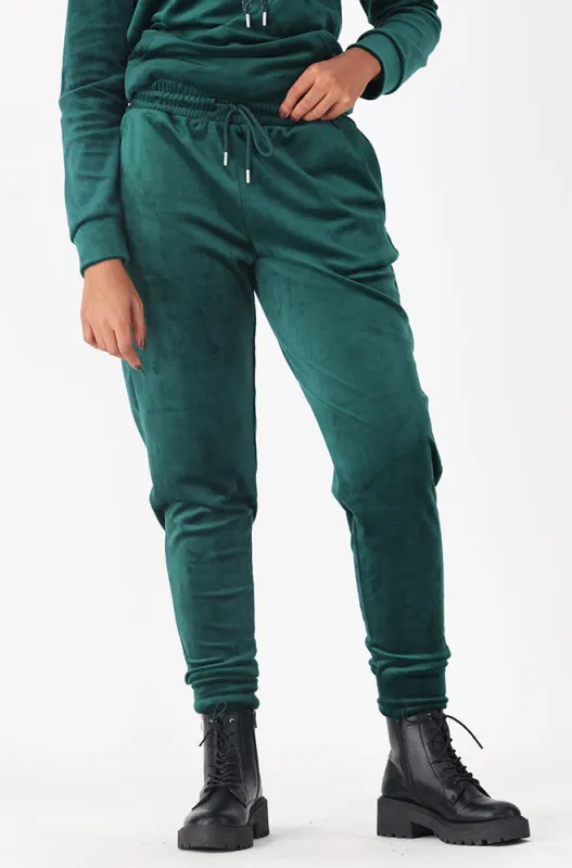 Britney Velour Jogger _ 156162 _ Green sold by Dunns