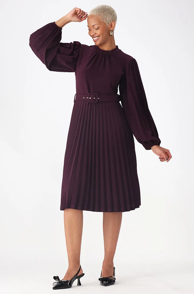 LORA BELTED PLEAT DRESS sold by Dunns product image thumbnail 4