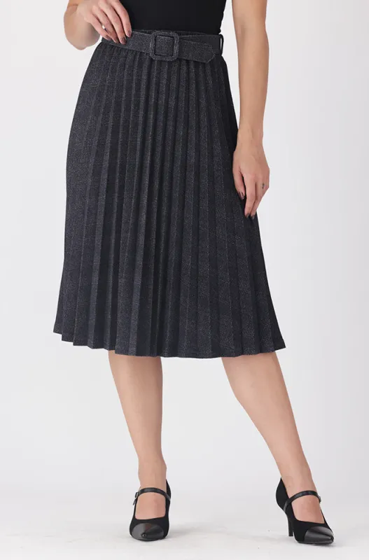 EMILIA PLEATED MIDI SKIRT _ 157682 _ Grey sold by Dunns