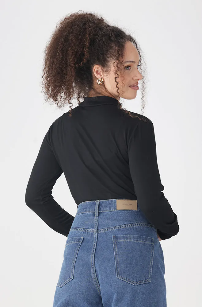 Tia Turtle Neck Top _ 158033 _ Black sold by Dunns product image thumbnail 3