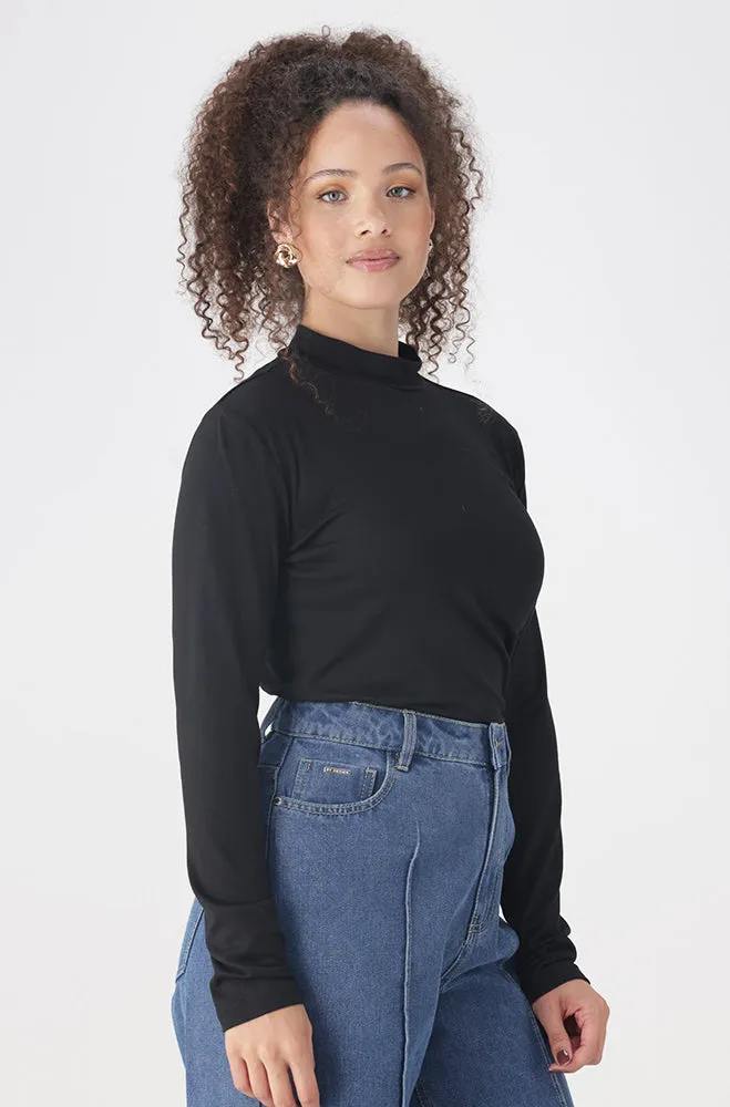 Tia Turtle Neck Top _ 158033 _ Black sold by Dunns product image thumbnail 2