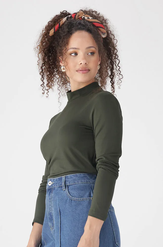 Tia Turtle Neck Top _ 158045 _ Fatigue sold by Dunns product image thumbnail 2