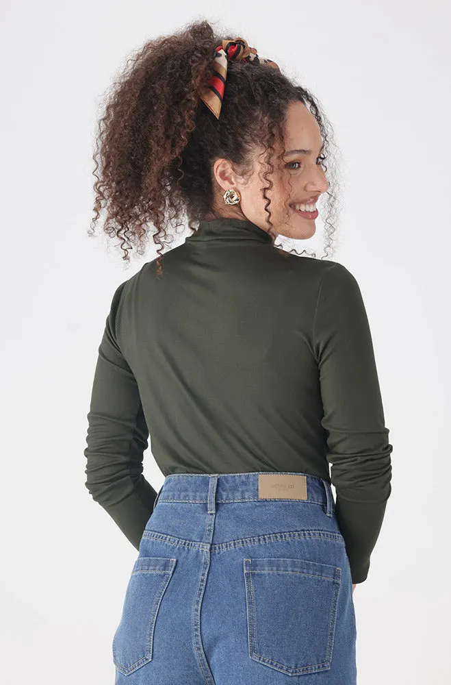 Tia Turtle Neck Top _ 158045 _ Fatigue sold by Dunns product image thumbnail 3