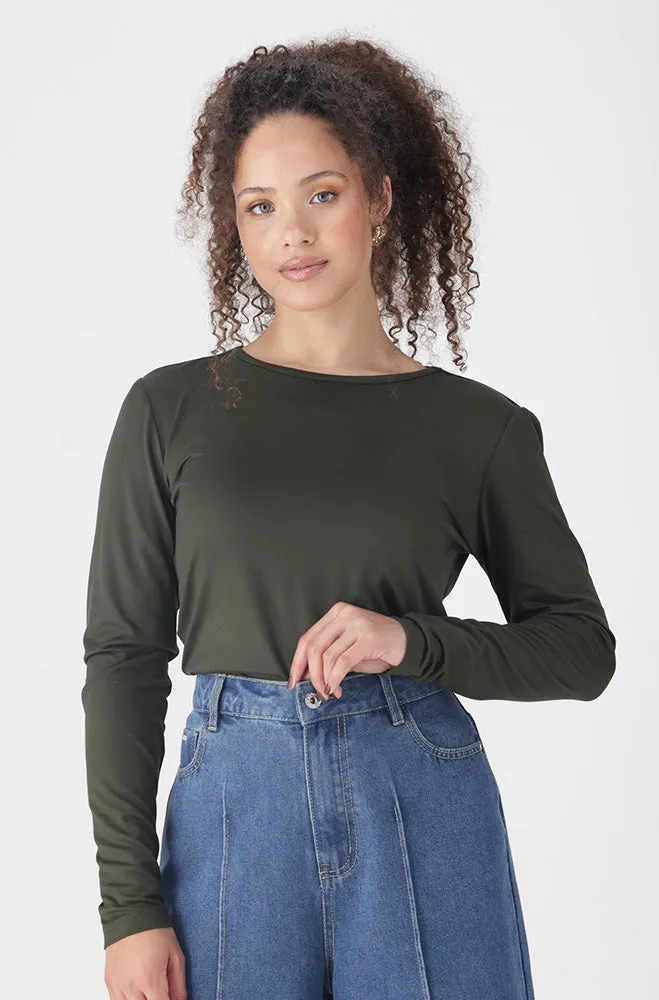 Cleo Crew Neck Tee _ 158073 _ Fatigue sold by Dunns