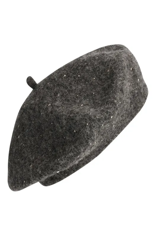 Brittney Embelished Beret _ 162804 _ Grey sold by Dunns