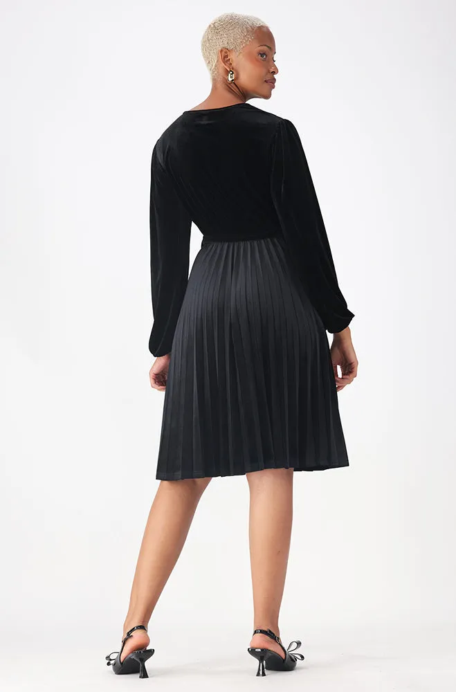 ROSE PLEATED VELOUR DRESS sold by Dunns product image thumbnail 5