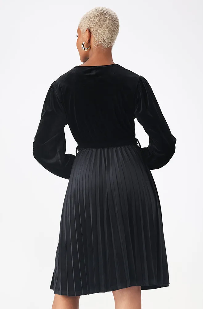 ROSE PLEATED VELOUR DRESS sold by Dunns product image thumbnail 3