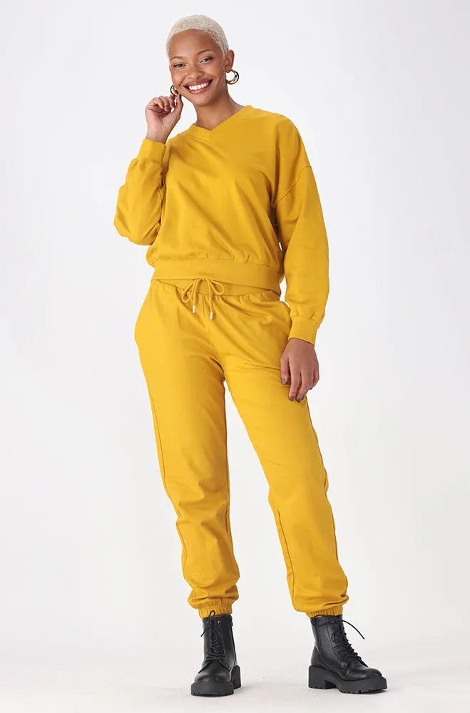 Alexis Fleece V- Neck Neck Top _ 156295 _ Yellow sold by Dunns product image thumbnail 4