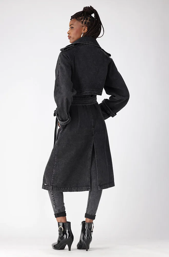 TARYN DENIM TRENCH COAT sold by Dunns product image thumbnail 5