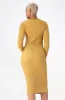 Sarah Textured Bodycon Dress _ 159417 _ Ocre sold by Dunns