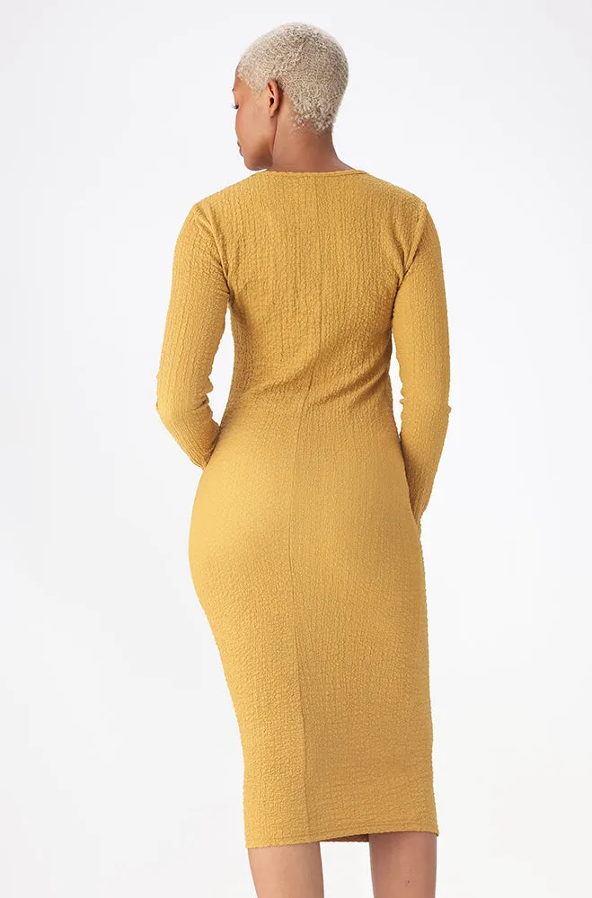 Sarah Textured Bodycon Dress _ 159417 _ Ocre sold by Dunns product image thumbnail 3