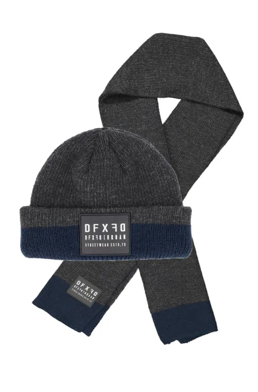 Brandon Beanie And Scarf Set _ 159614 _ Navy sold by Dunns
