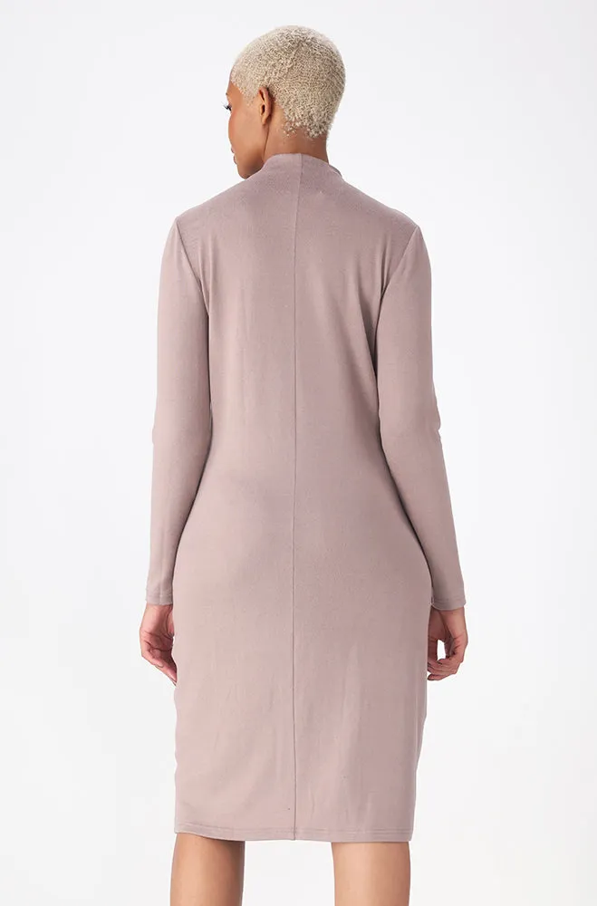 Talia Turtlr Neck Dress _ 159703 _ Taupe sold by Dunns product image thumbnail 3