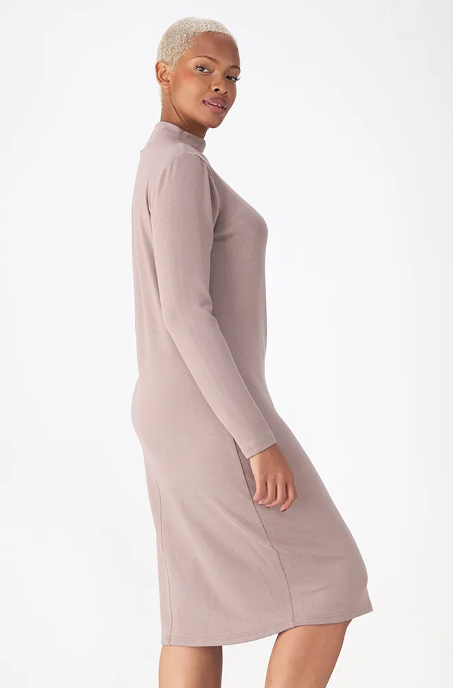 Talia Turtlr Neck Dress _ 159703 _ Taupe sold by Dunns product image thumbnail 2