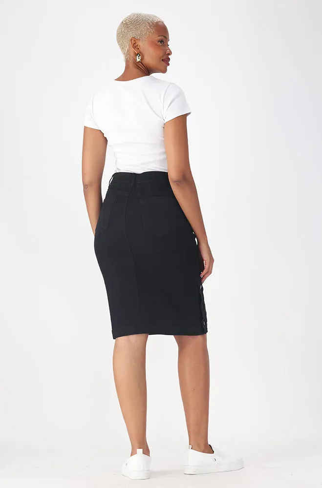 CAMDEN SIDE BUTTON DENIM SKIRT sold by Dunns product image thumbnail 5