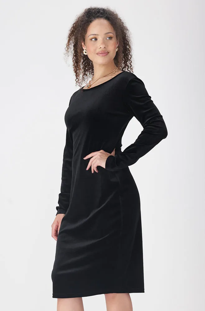 ARIA V NECK VELOUR BODYCON DRESS sold by Dunns product image thumbnail 2