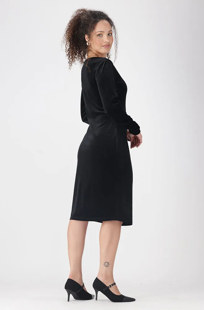 ARIA V NECK VELOUR BODYCON DRESS sold by Dunns product image thumbnail 5