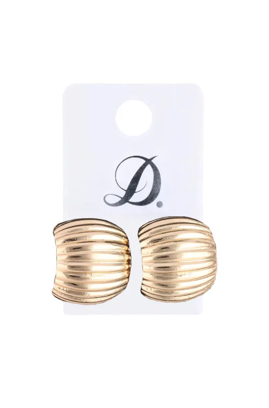 Tara Ribbed Hoops _ 158416 _ Gold sold by Dunns