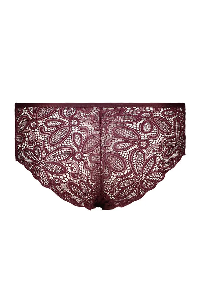 Nova Microfibre Front/Lace Back Bikini _ 160535 _ Burgundy sold by Dunns product image thumbnail 2