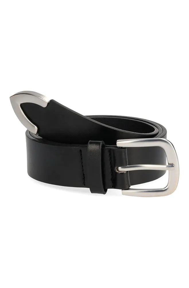 Stacy Matte Silver Buckle Belt _ 160168 _ Black sold by Dunns product image thumbnail 2