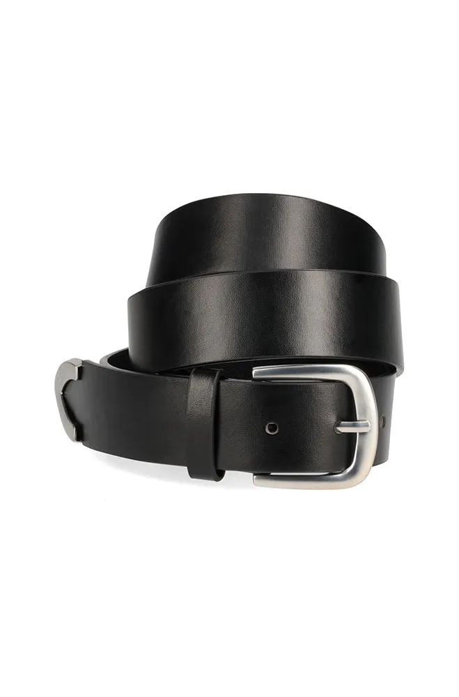 Stacy Matte Silver Buckle Belt _ 160168 _ Black sold by Dunns