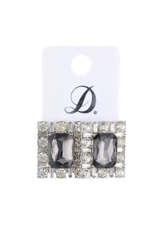 Lisrisa Squared Diamnate Earrings _ 159449 _ Silver sold by Dunns