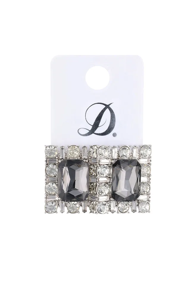 Lisrisa Squared Diamnate Earrings _ 159449 _ Silver sold by Dunns