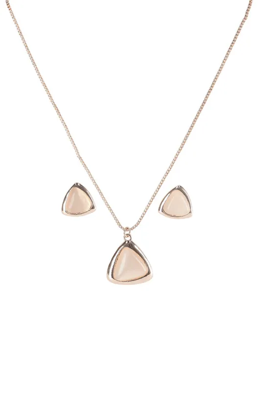 Lisa Necklace And Earring Set _ 158450 _ Rose Gold sold by Dunns
