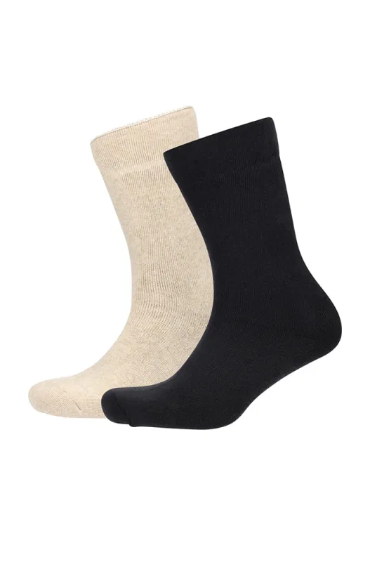 Inga Towelling Lined Socks 2pk _ 163096 _ Black sold by Dunns