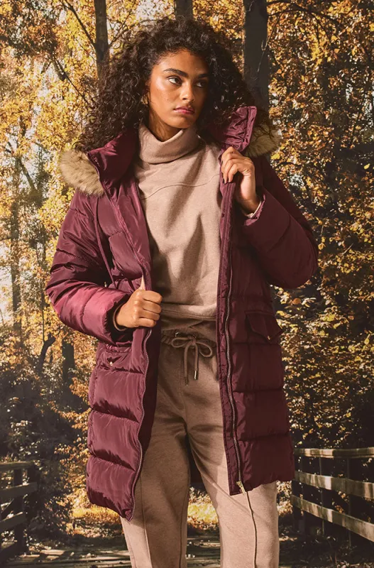 TIA PUFFFER JACKET  _ 155907 _ Wine sold by Dunns