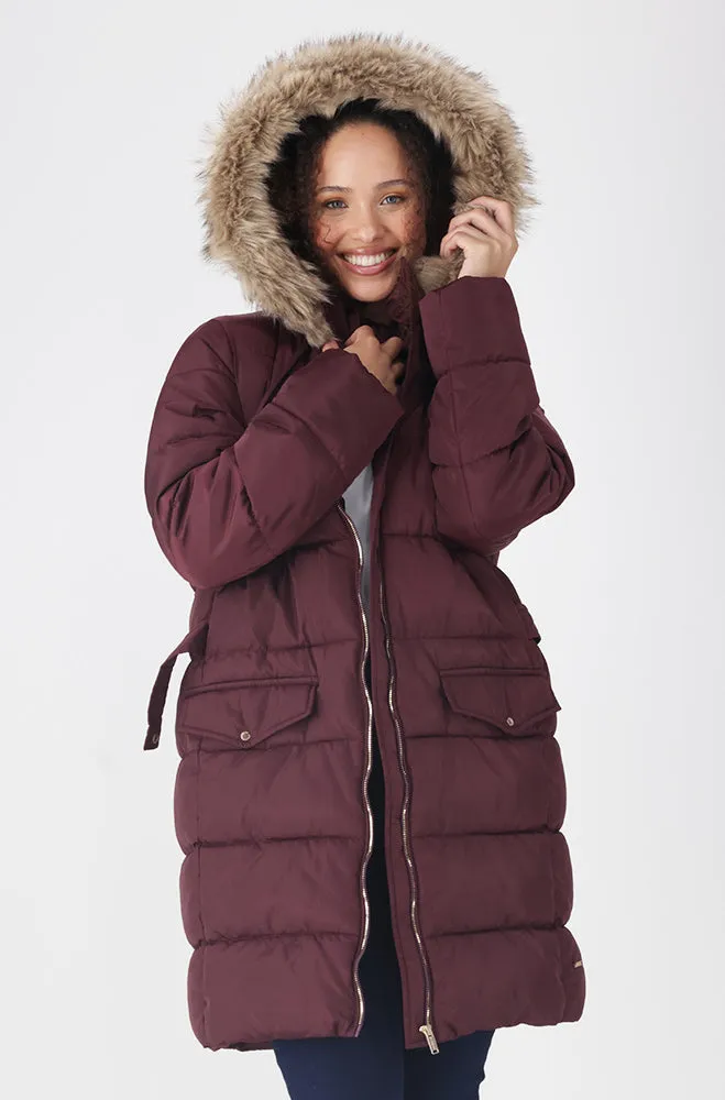 TIA PUFFFER JACKET _ 155907 _ Wine sold by Dunns product image thumbnail 2