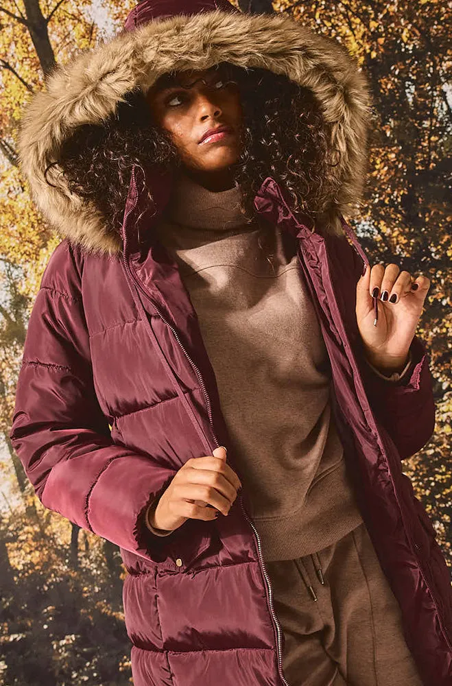 TIA PUFFFER JACKET _ 155907 _ Wine sold by Dunns product image thumbnail 4