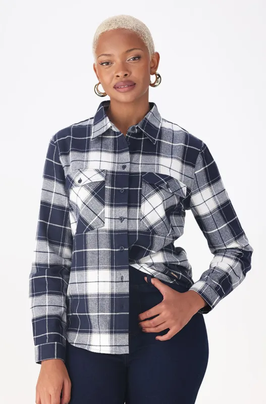 Fara Check Shirt _ 157511 _ Navy sold by Dunns