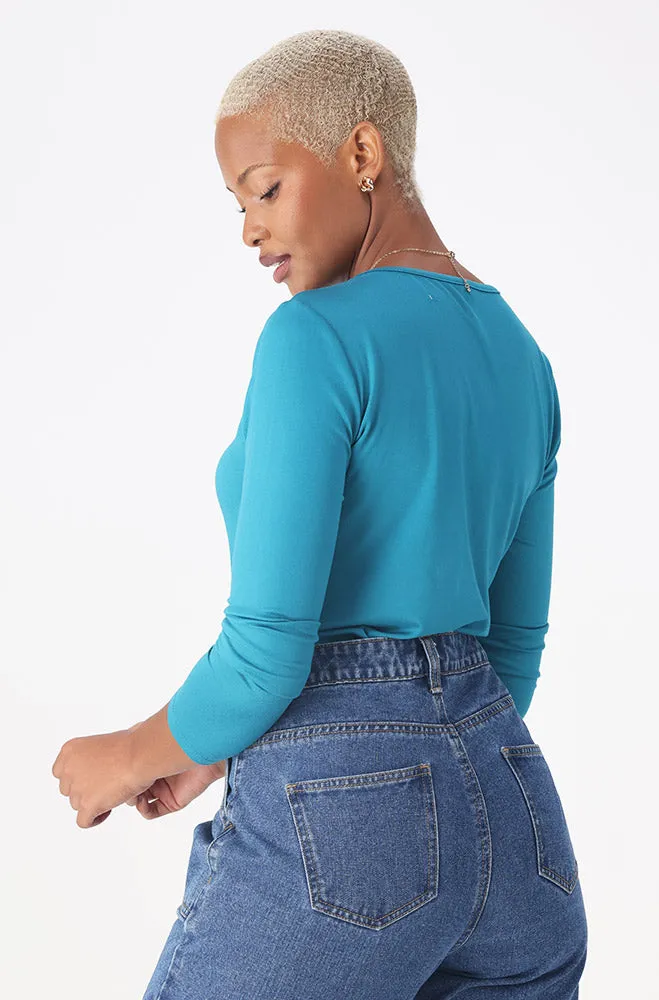 Cleo Crew Neck Tee _ 158883 _ Turquoise sold by Dunns product image thumbnail 3