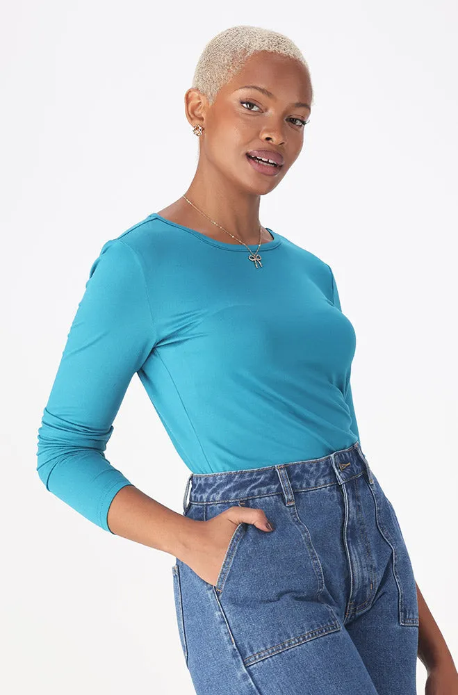 Cleo Crew Neck Tee _ 158883 _ Turquoise sold by Dunns product image thumbnail 2