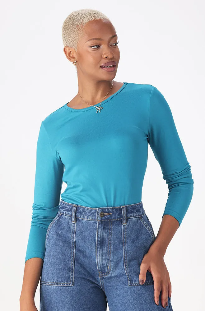 Cleo Crew Neck Tee _ 158883 _ Turquoise sold by Dunns